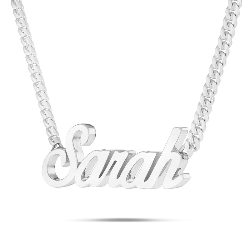 Custom Solid Gold Name Necklace, Medium - Shyne Jewelers Yellow Gold 10KT Birds of Paradise Shyne Jewelers