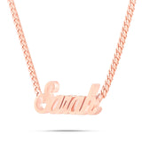 Custom Solid Gold Name Necklace, Small - Shyne Jewelers Rose Gold 10KT Birds of Paradise Shyne Jewelers