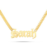 Custom Solid Gold Name Necklace, Small - Shyne Jewelers Yellow Gold 10KT Olde English Shyne Jewelers