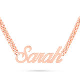 Custom Solid Gold Name Necklace, Small - Shyne Jewelers Rose Gold 10KT Birds of Paradise Shyne Jewelers
