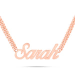 Custom Solid Gold Name Necklace, Small - Shyne Jewelers Rose Gold 10KT Birds of Paradise Shyne Jewelers