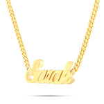 Custom Solid Gold Name Necklace, Small - Shyne Jewelers Yellow Gold 10KT Birds of Paradise Shyne Jewelers