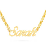 Custom Solid Gold Name Necklace, Small - Shyne Jewelers Yellow Gold 10KT Birds of Paradise Shyne Jewelers