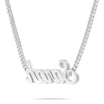 Custom Solid Gold Name Necklace, Small - Shyne Jewelers White Gold 10KT Birds of Paradise Shyne Jewelers