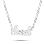Custom Solid Gold Name Necklace, Small - Shyne Jewelers White Gold 10KT Birds of Paradise Shyne Jewelers
