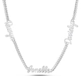 Custom Three Name Diamond Chain - Shyne Jewelers 3DIANAMECUBAN Shyne Jewelers