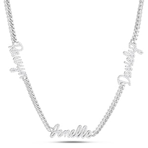 Custom Three Name Diamond Chain - Shyne Jewelers 3DIANAMECUBAN Shyne Jewelers