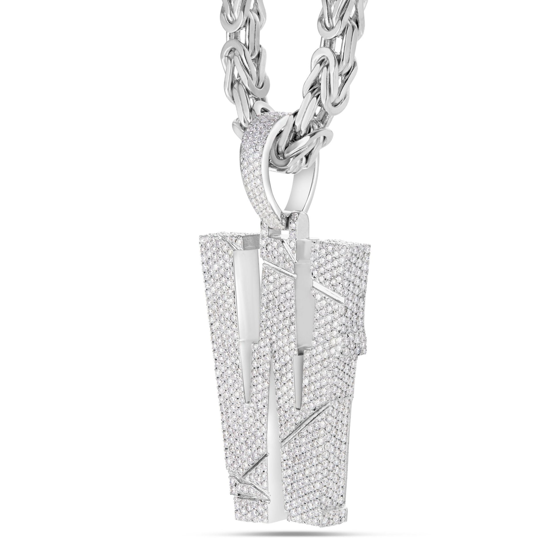 Custom "W" Large Diamond Wallo Pendant - Shyne Jewelers WALLOCUSTOMLARGE Shyne Jewelers