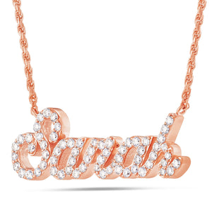 Customizable Diamond Name Necklace Large - Shyne Jewelers Rose Gold 10KT Shyne Jewelers