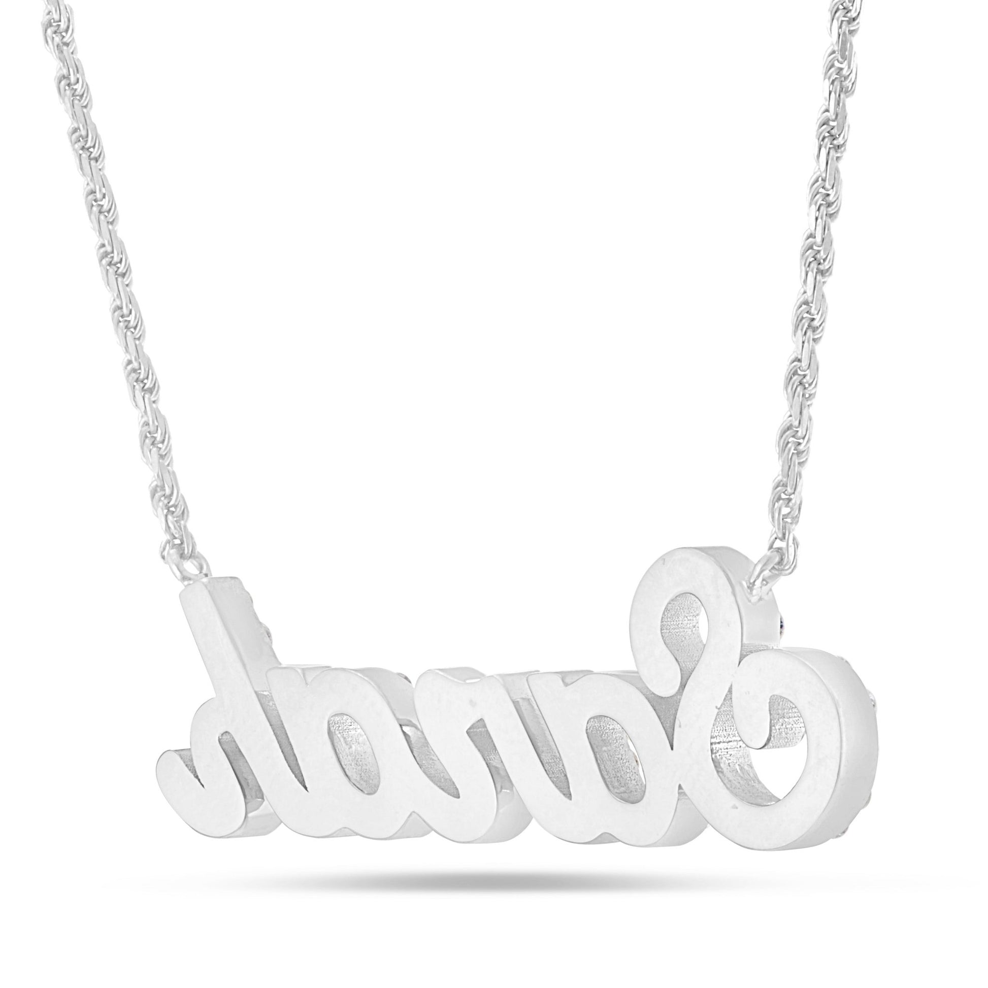 Customizable Diamond Name Necklace Large - Shyne Jewelers White Gold 10KT Shyne Jewelers