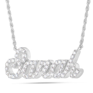 Customizable Diamond Name Necklace Large - Shyne Jewelers White Gold 10KT Shyne Jewelers