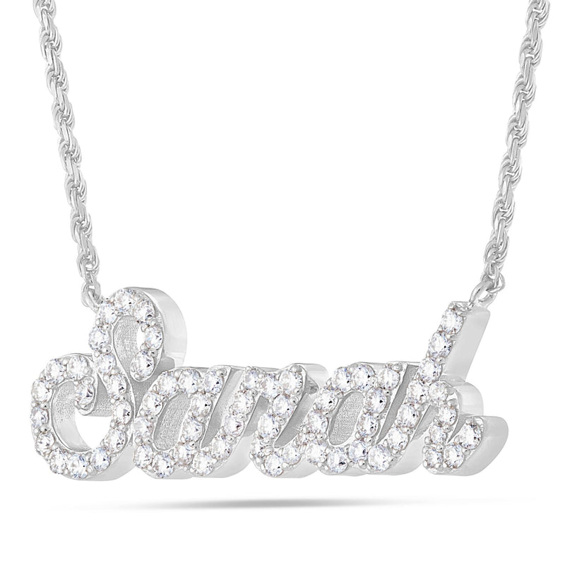 Customizable Diamond Name Necklace Large - Shyne Jewelers White Gold 10KT Shyne Jewelers