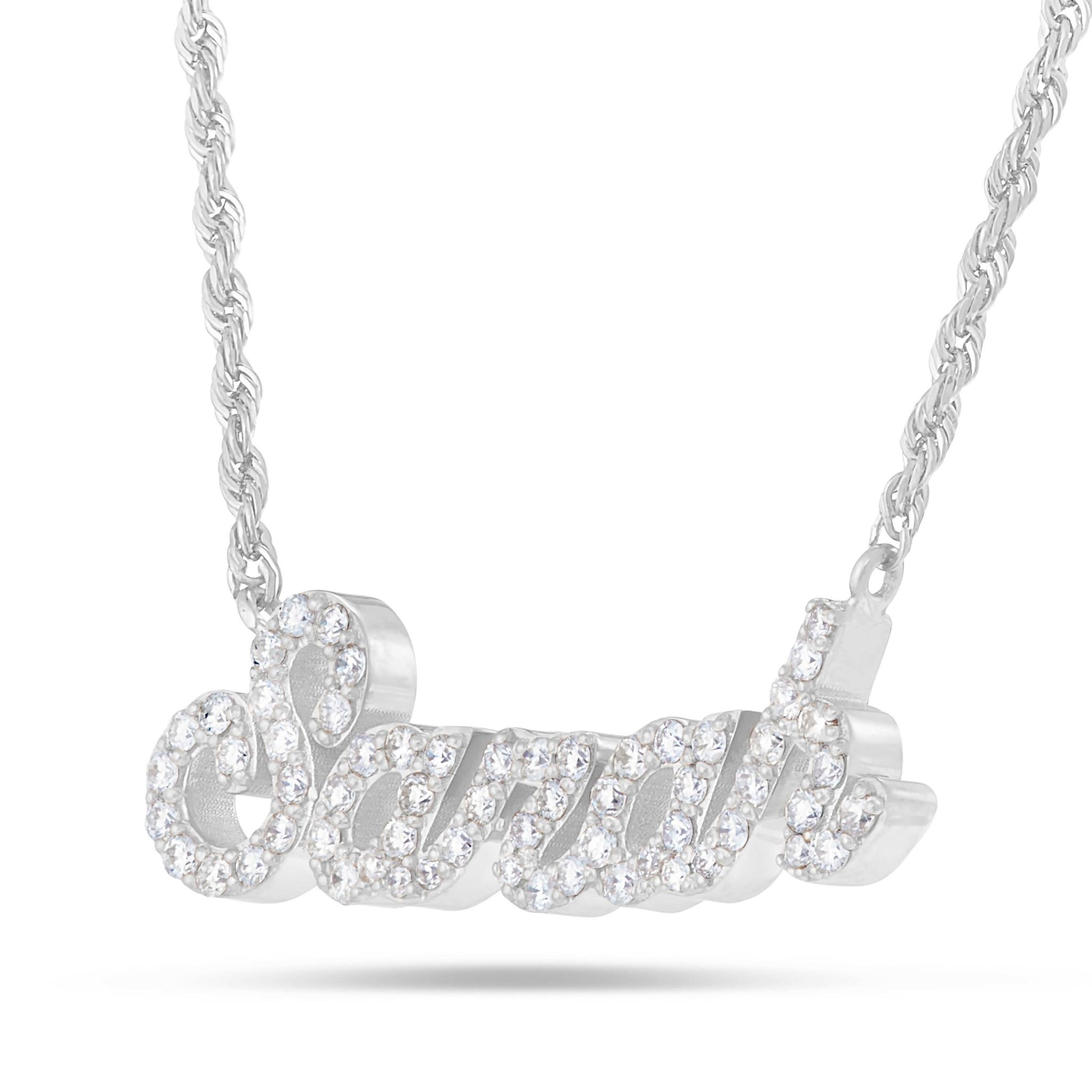 Customizable Diamond Name Necklace Medium - Shyne Jewelers White Gold 10KT Shyne Jewelers
