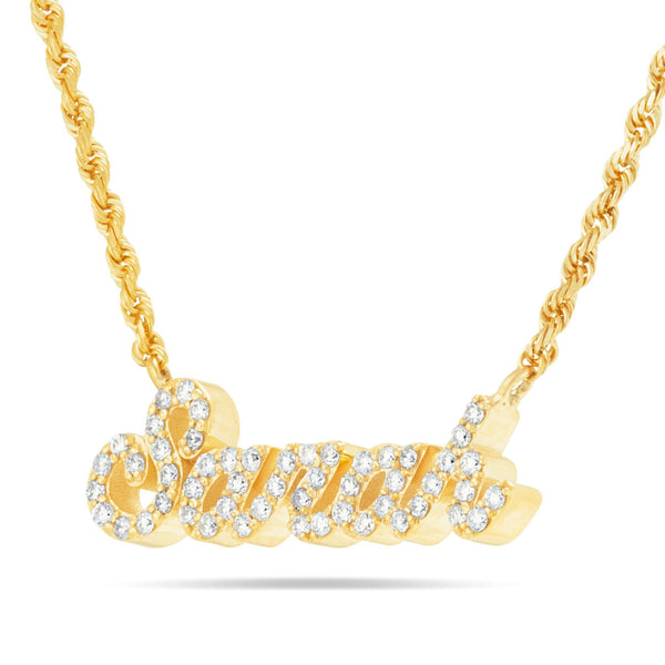 Customizable Diamond Name Necklace Small - Shyne Jewelers Yellow Gold 10KT Shyne Jewelers