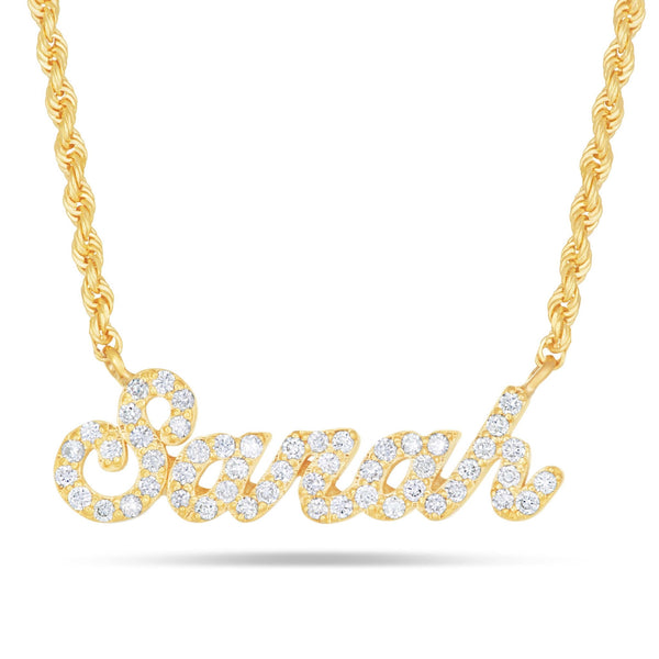 Customizable Diamond Name Necklace Small - Shyne Jewelers Yellow Gold 10KT Shyne Jewelers