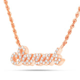 Customizable Diamond Name Necklace Small - Shyne Jewelers Rose Gold 10KT Shyne Jewelers