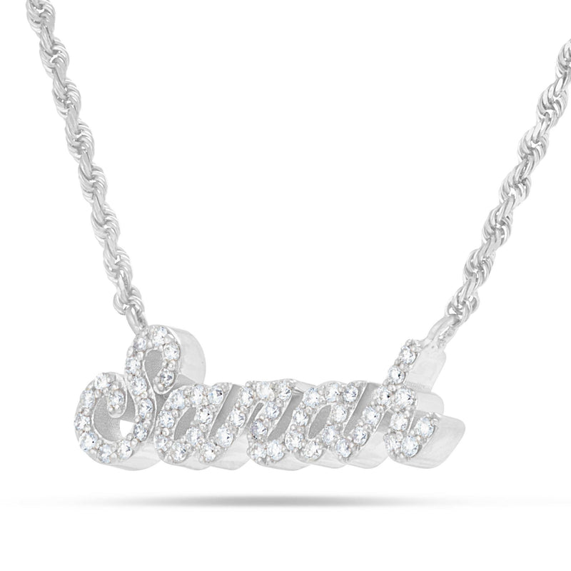 Customizable Diamond Name Necklace Small - Shyne Jewelers White Gold 10KT Shyne Jewelers