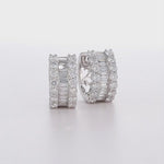 18K White Gold 2.22ct Diamond Huggie Hoop Earrings