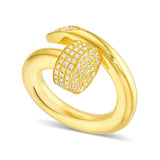 Diamond Accent Nail Statement Ring - Shyne Jewelers 135-00100 Yellow Gold 4 Shyne Jewelers