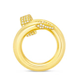 Diamond Accent Nail Statement Ring - Shyne Jewelers 135-00100 Yellow Gold 4 Shyne Jewelers