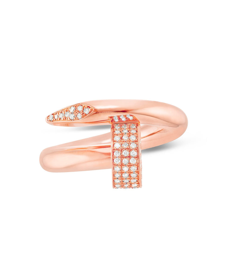 Diamond Accent Nail Statement Ring - Shyne Jewelers 135-00100 Rose Gold 4 Shyne Jewelers