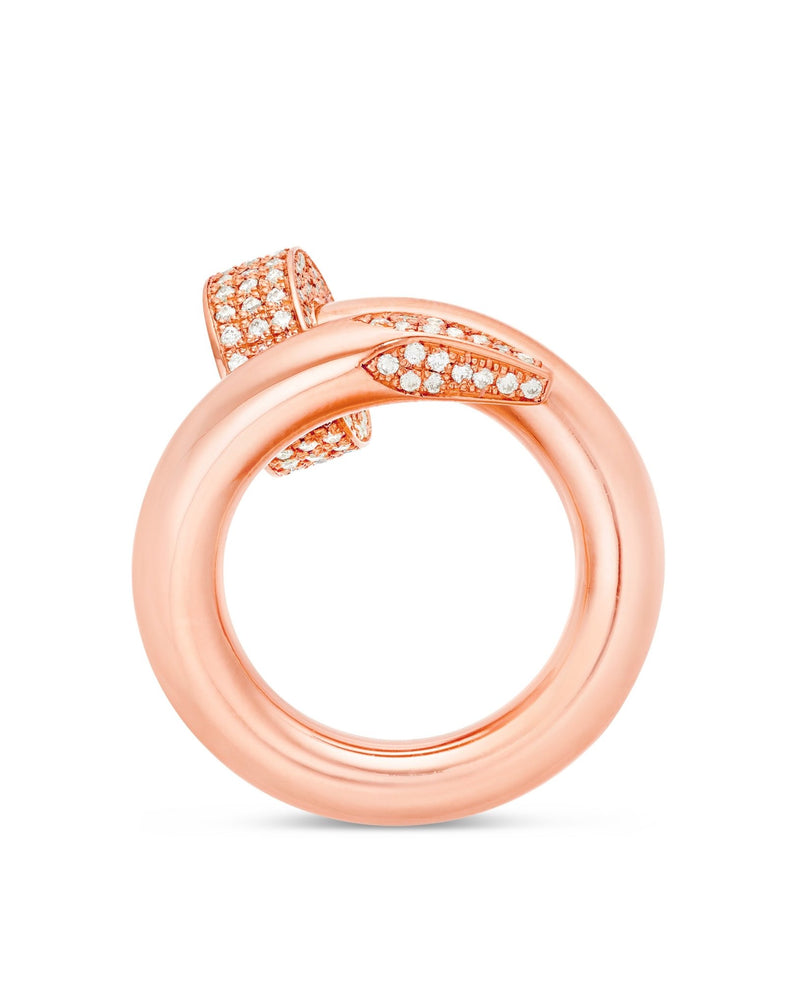 Diamond Accent Nail Statement Ring - Shyne Jewelers 135-00100 Rose Gold 4 Shyne Jewelers