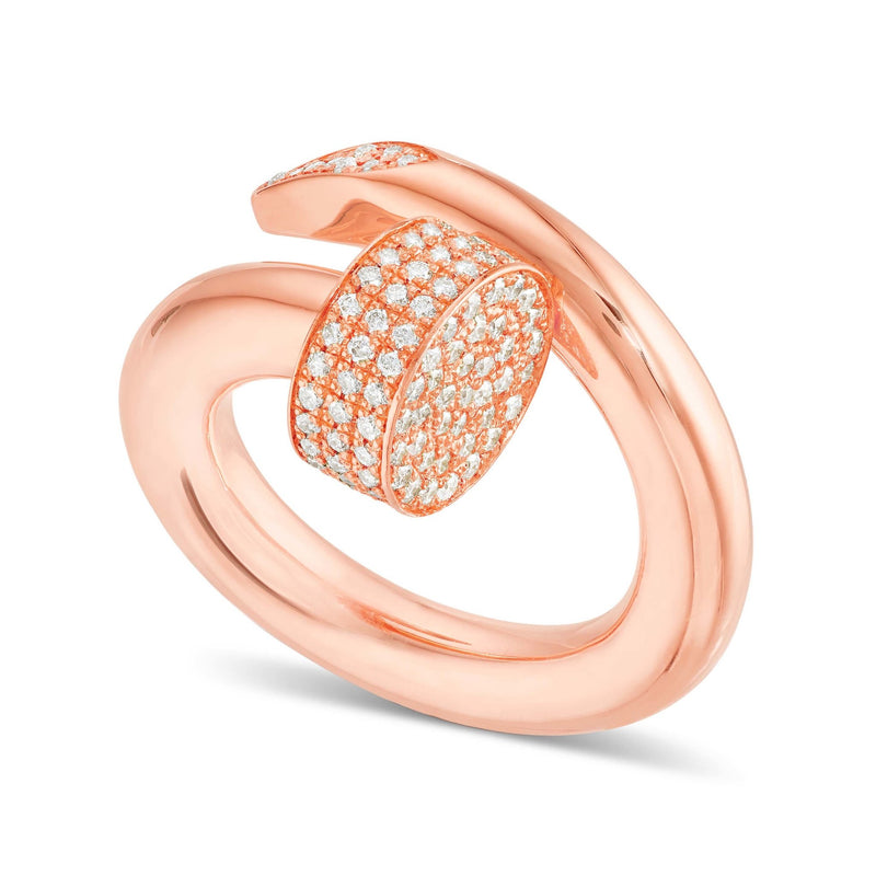 Diamond Accent Nail Statement Ring - Shyne Jewelers 135-00100 Rose Gold 4 Shyne Jewelers