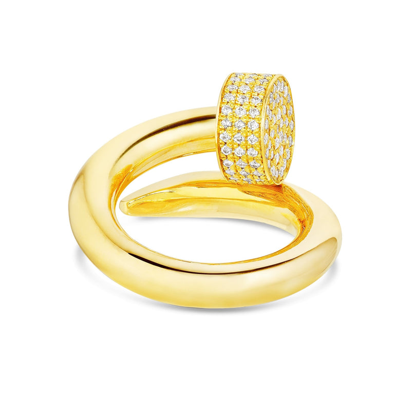 Diamond Accent Nail Statement Ring - Shyne Jewelers 135-00100 Yellow Gold 4 Shyne Jewelers