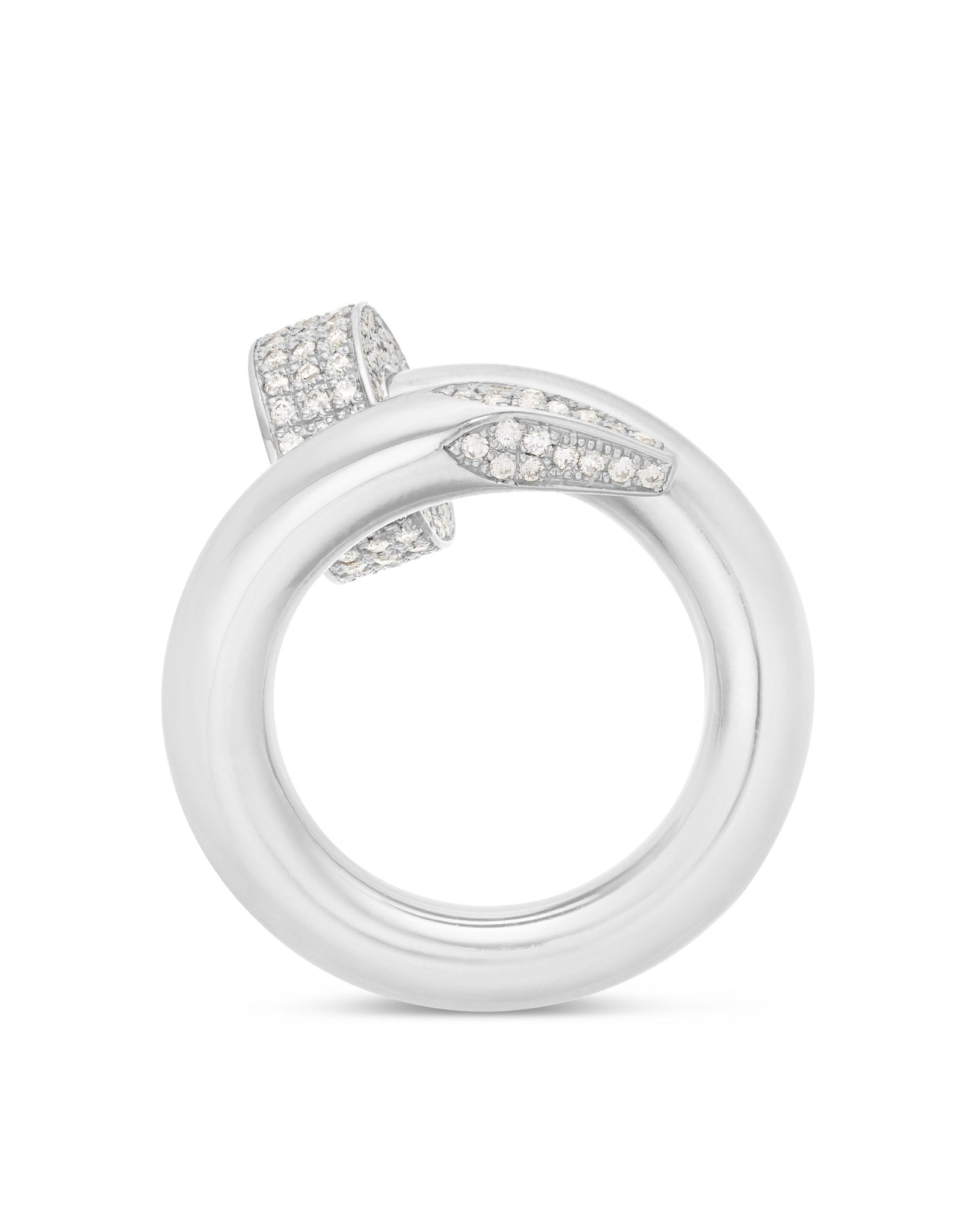 Diamond Accent Nail Statement Ring - Shyne Jewelers 135-00100 White Gold 4 Shyne Jewelers