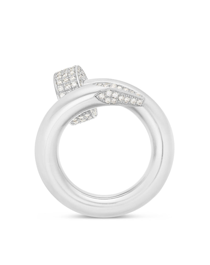 Diamond Accent Nail Statement Ring - Shyne Jewelers 135-00100 White Gold 4 Shyne Jewelers