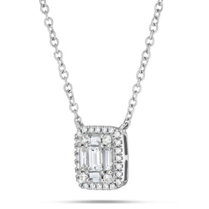 Diamond Baguette Cluster Necklace - Shyne Jewelers Shyne Jewelers