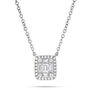 Diamond Baguette Cluster Necklace - Shyne Jewelers Shyne Jewelers
