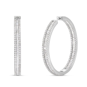 Diamond Baguette Hoop Earrings - Shyne Jewelers Shyne Jewelers