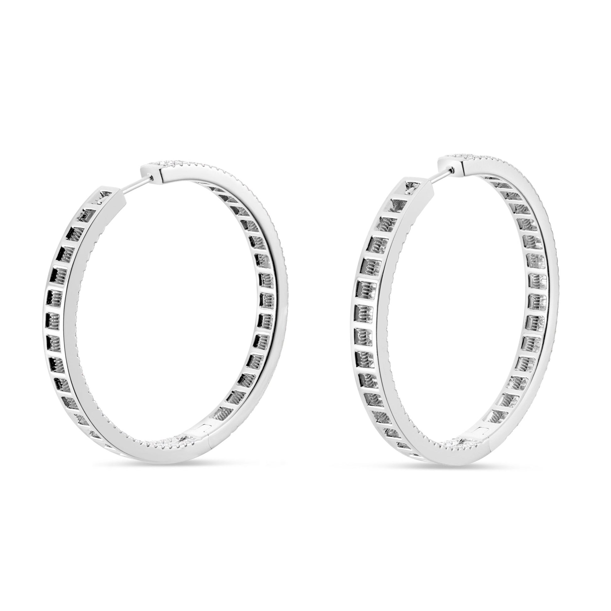 Diamond Baguette Hoop Earrings - Shyne Jewelers Shyne Jewelers