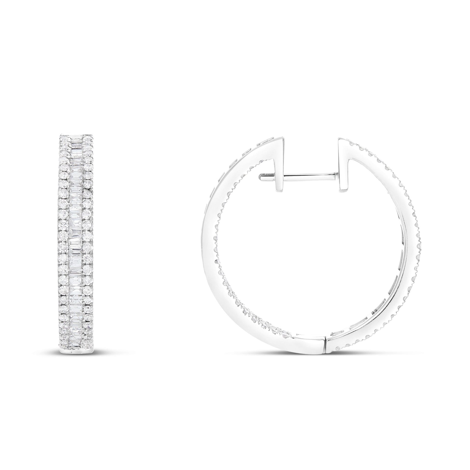 Diamond Baguette Hoop Earrings - Shyne Jewelers Shyne Jewelers