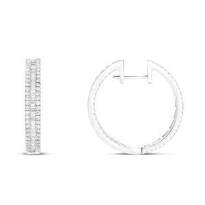 Diamond Baguette Hoop Earrings - Shyne Jewelers Shyne Jewelers
