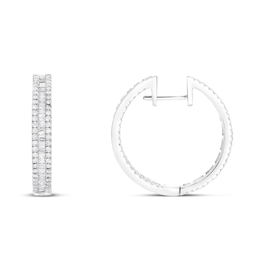 Diamond Baguette Hoop Earrings - Shyne Jewelers Shyne Jewelers
