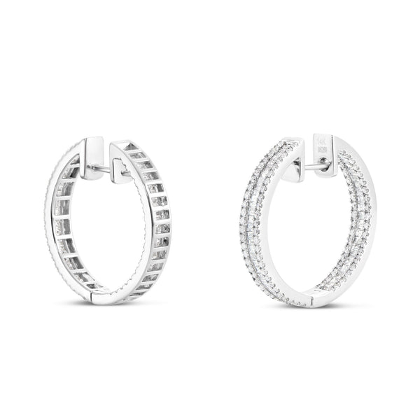 Diamond Baguette Hoop Earrings - Shyne Jewelers Shyne Jewelers