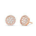 Diamond Circle Cluster Stud Earrings - Shyne Jewelers 150-00589 Rose Gold Shyne Jewelers
