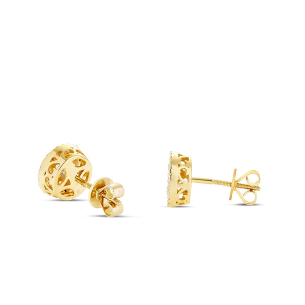 Diamond Circle Cluster Stud Earrings - Shyne Jewelers 150-00588 Yellow Gold Shyne Jewelers