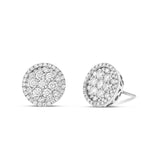 Diamond Circle Cluster Stud Earrings - Shyne Jewelers 150-00589 White Gold Shyne Jewelers