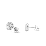 Diamond Circle Cluster Stud Earrings - Shyne Jewelers 150-00588 White Gold Shyne Jewelers