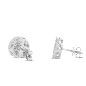 Diamond Circle Cluster Stud Earrings - Shyne Jewelers 150-00589 White Gold Shyne Jewelers