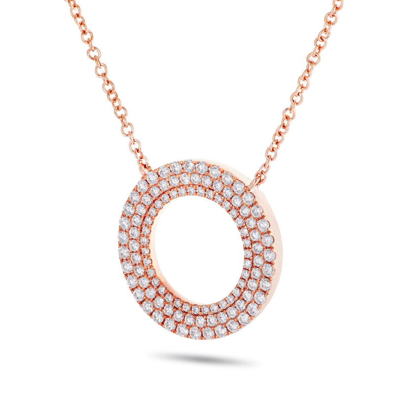Diamond Circle Necklace - Shyne Jewelers 165-00202 Rose Gold Shyne Jewelers