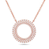 Diamond Circle Necklace - Shyne Jewelers 165-00202 Rose Gold Shyne Jewelers