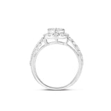 Diamond Cluster Circle Engagement Ring - Shyne Jewelers 100-00370 White Gold Shyne Jewelers