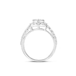 Diamond Cluster Circle Engagement Ring - Shyne Jewelers 100-00370 White Gold Shyne Jewelers