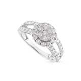 Diamond Cluster Circle Engagement Ring - Shyne Jewelers 100-00370 White Gold Shyne Jewelers