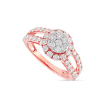 Diamond Cluster Circle Engagement Ring - Shyne Jewelers 100-00370 Rose Gold Shyne Jewelers