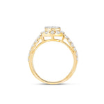 Diamond Cluster Circle Engagement Ring - Shyne Jewelers 100-00370 Yellow Gold Shyne Jewelers